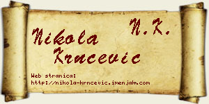 Nikola Krnčević vizit kartica